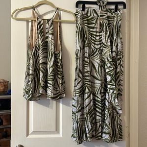 New lavender brown 2 piece skirt set